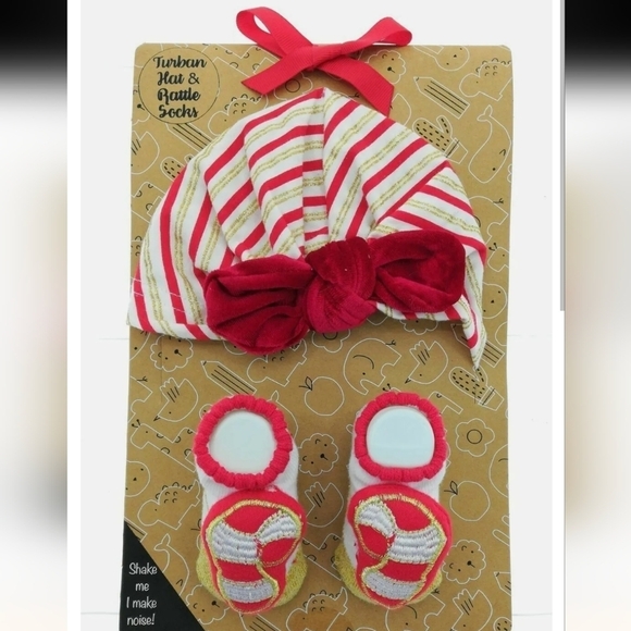 Baby Essentials Infant Candy Cane Christmas Hat Set 0 - 6 Months - Picture 1 of 3